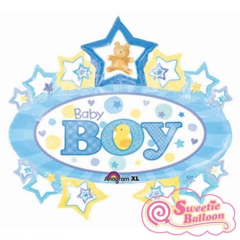 026635158152 Baby Boy Marquee SuperShape 31 x 28