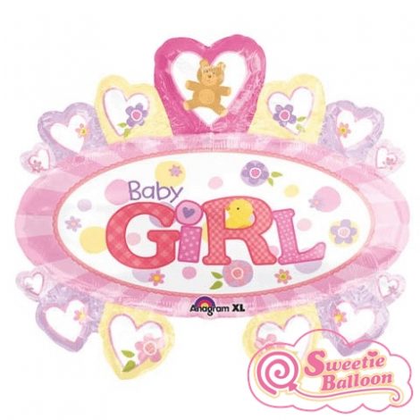 026635158169 Baby Girl Marquee SuperShape 31 x 27