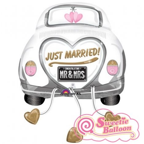 026635245425 Just Married Wedding Car SuperShape 23 x 79