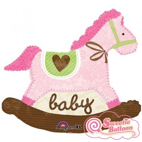 026635249775 Baby Pink Rocking Horse SuperShape 29 x 26
