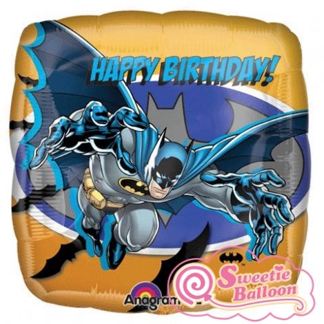 17752 Batman Birthday Square Foil Balloons