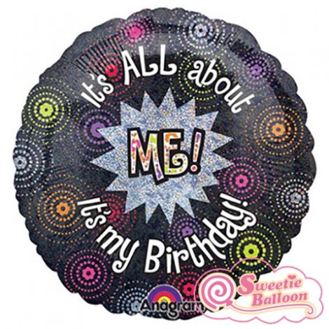 026635179393 All About Me Birthday Standard Holographic 18